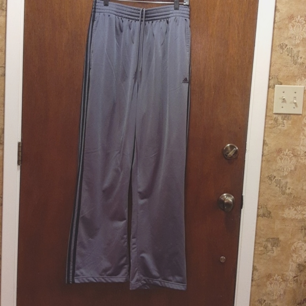 Adidas Classic Track Pants, XL, Dark Gray with 3-Black Stripes